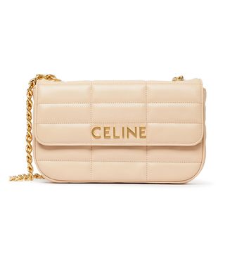 Celine + Quilted Chain Shoulder Bag