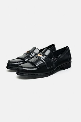 Zara + Flat Loafers with Metal Detail