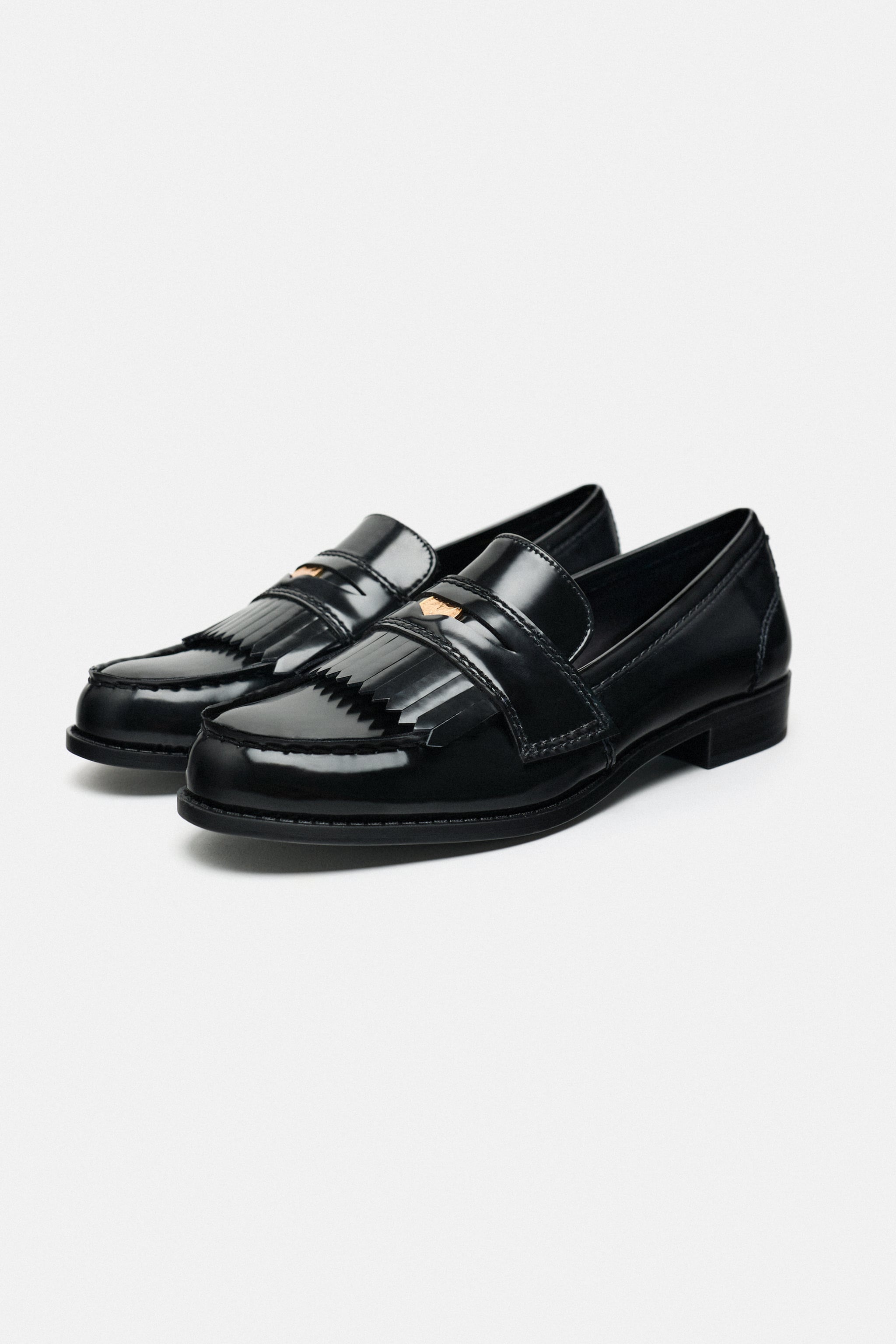 Zara + Flat Loafers with Metal Ingredient