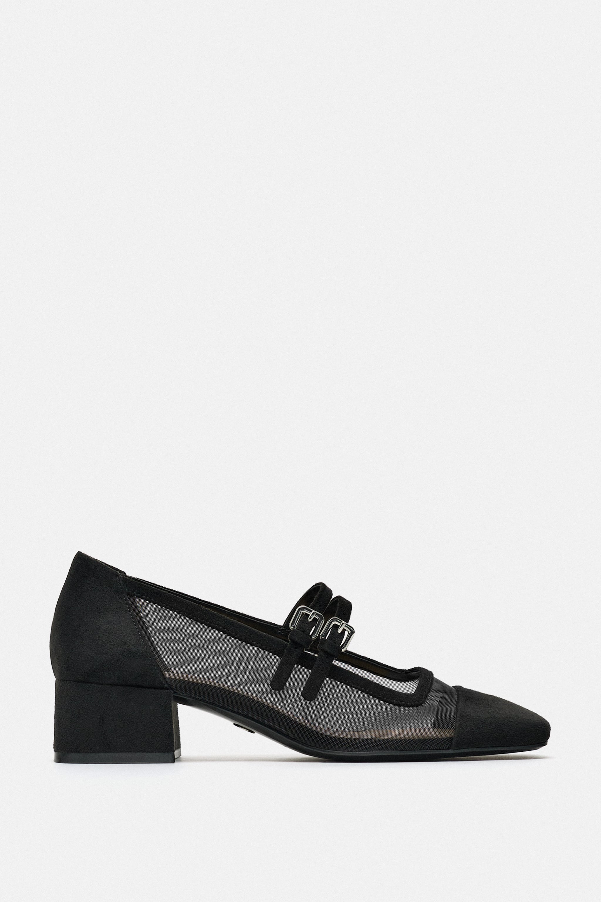 Zara + Mesh Ballet Flats with Heel