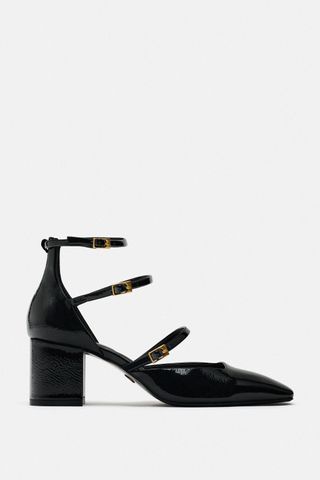 Zara + Block Heel Shoes with Buckles