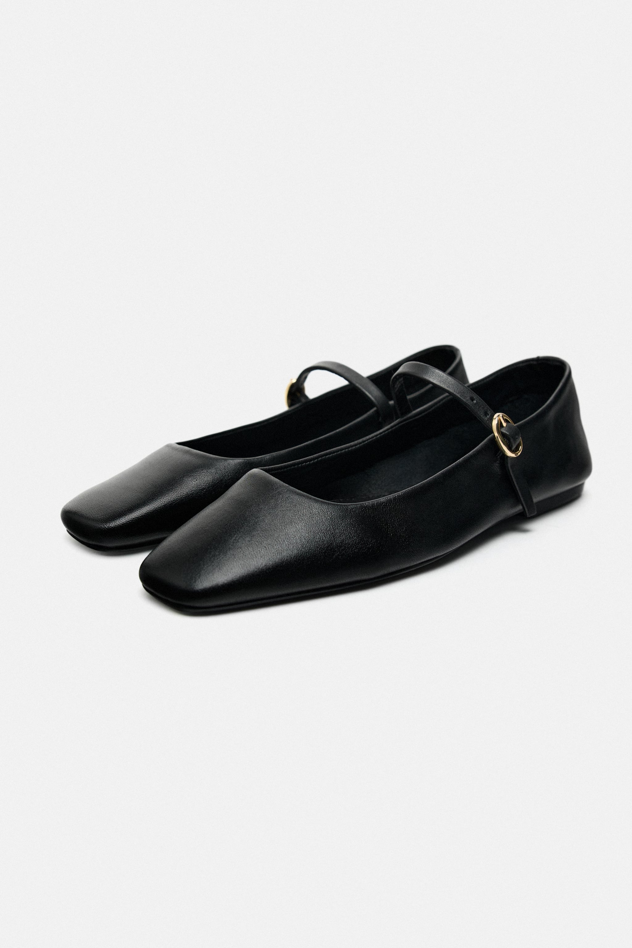 Zara + Leather Ballet Flats