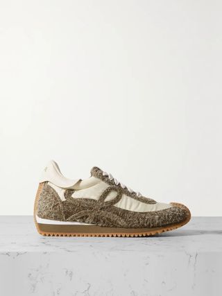 Loewe + Flow Runner Leather-Trimmed Shell and Brushed Suede Sneakers