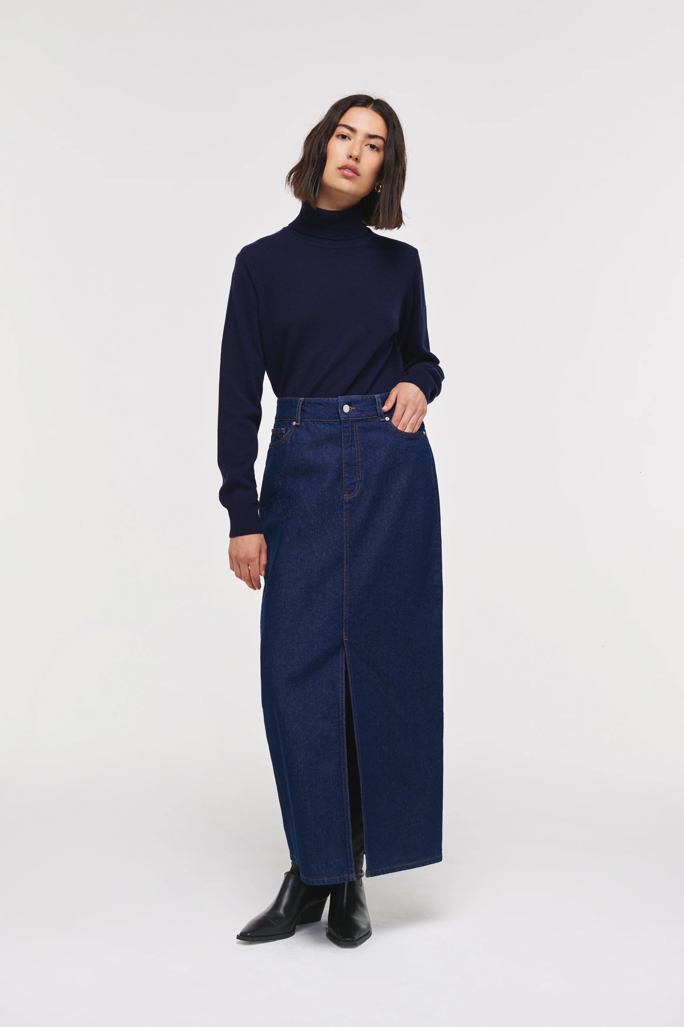 Aligne + Greta Maxi Denim Skirt