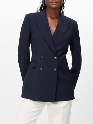 Gabriela Hearst + Angela Double-Breasted Wool Tailored Jacket