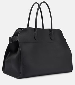 The Row + Margaux 17 Leather Tote in Black