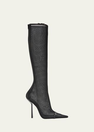 Saint Laurent + Oxalis Net Buckle Stiletto Boots