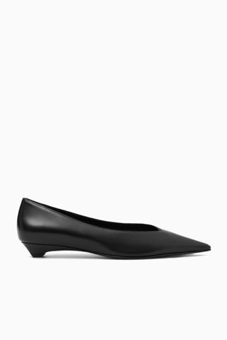 COS + Pointed Leather Kitten-Heel Pumps