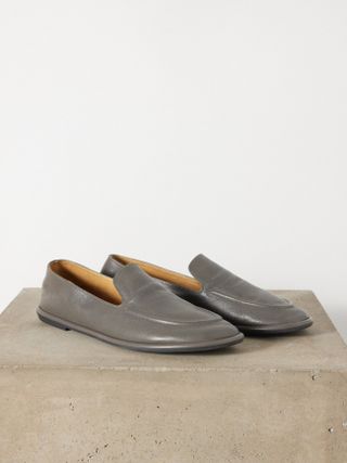 The Row + Canal Almond-Toe Leather Loafers