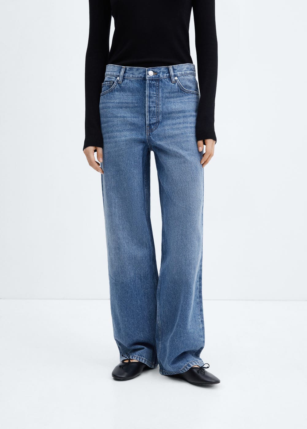 Mango + Wideleg Mid-Upward thrust Jeans