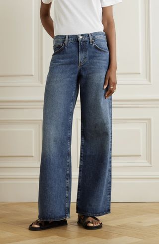 AGOLDE + Clara Baggy Low-Rise Flared Organic Jeans