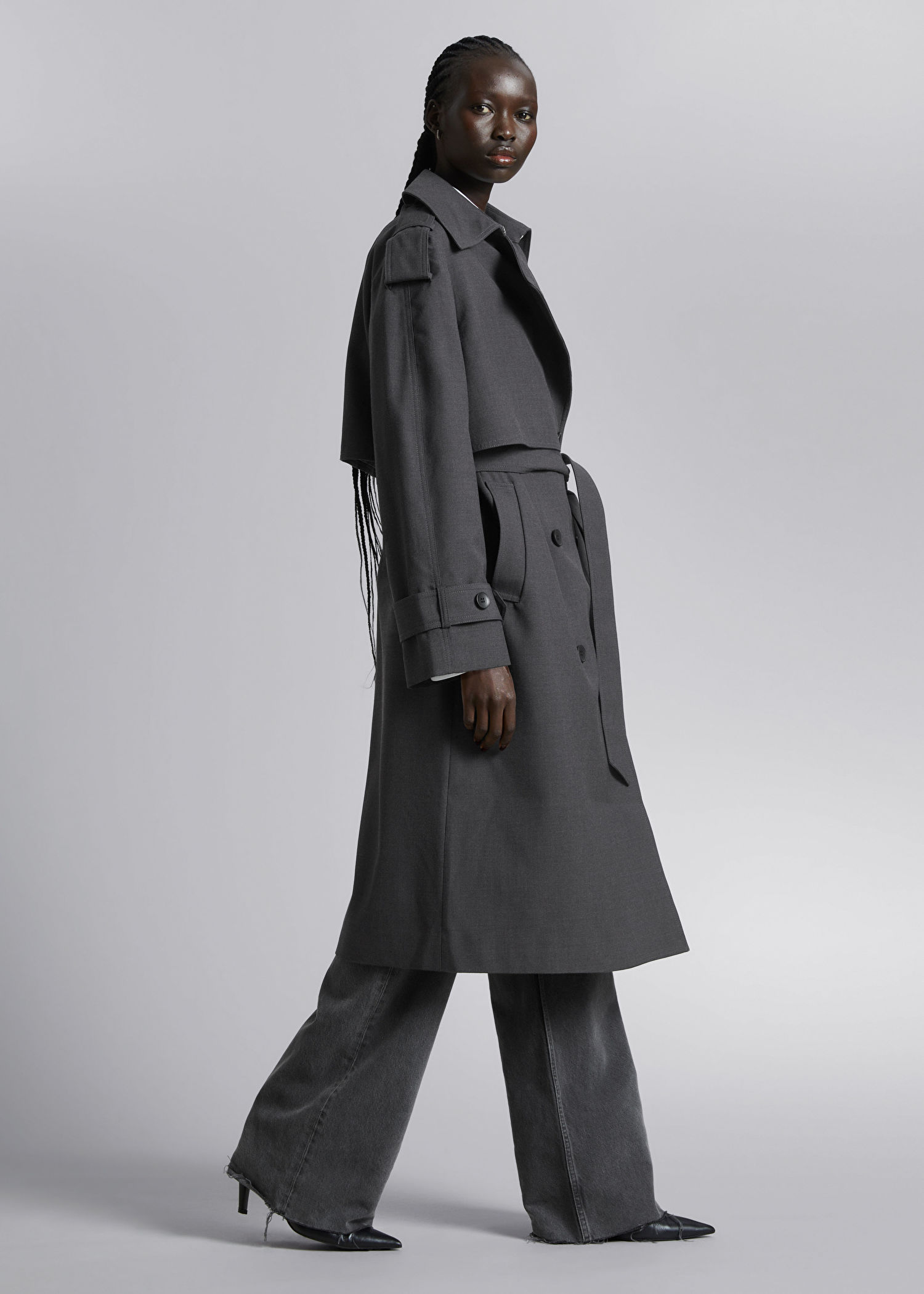 & Diversified Reports + Belted Trench Coat