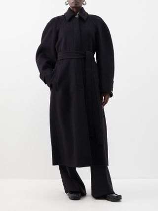Sportmax + Belted Wool-Blend Trench Coat