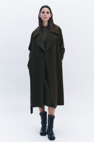 Zara + Wool Blend Coat