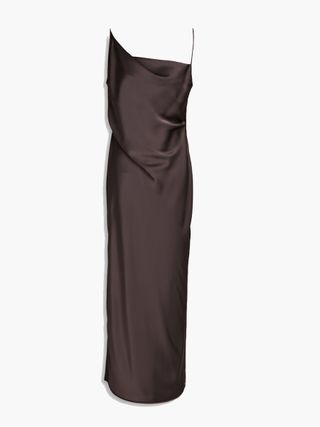 Nanushka + Lennie Draped Satin Midi Slip Dress