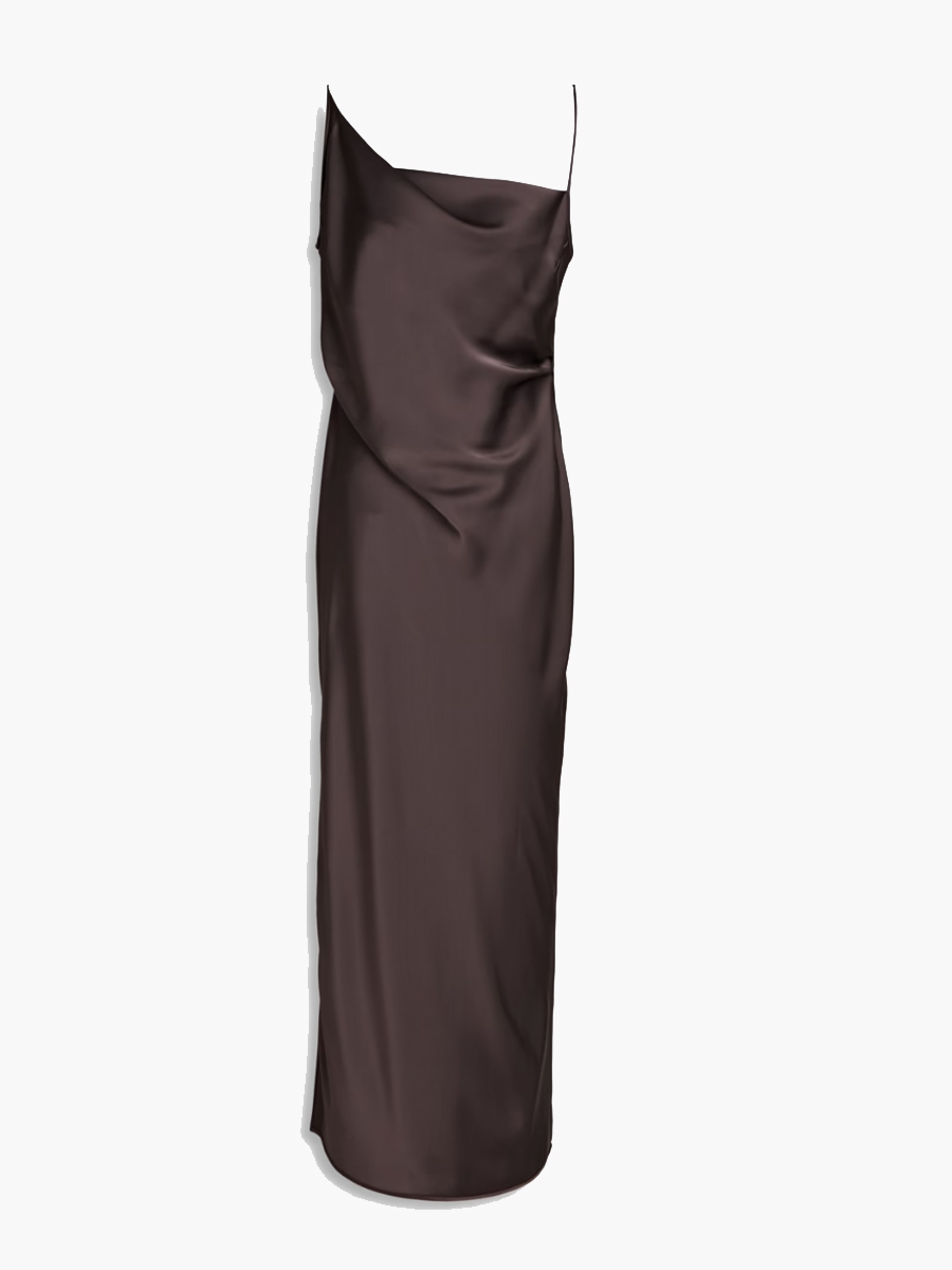 Nanushka + Lennie Draped Satin Midi Plug Costume