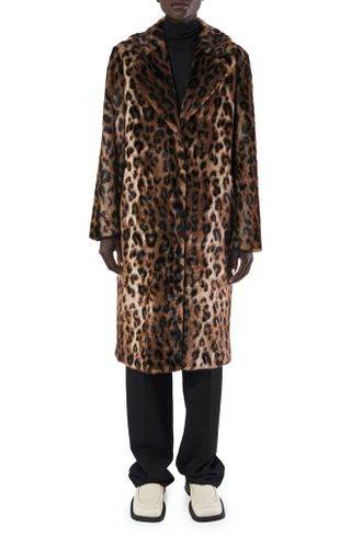 Apparis + Tikka Leopard Print Faux Fur Coat