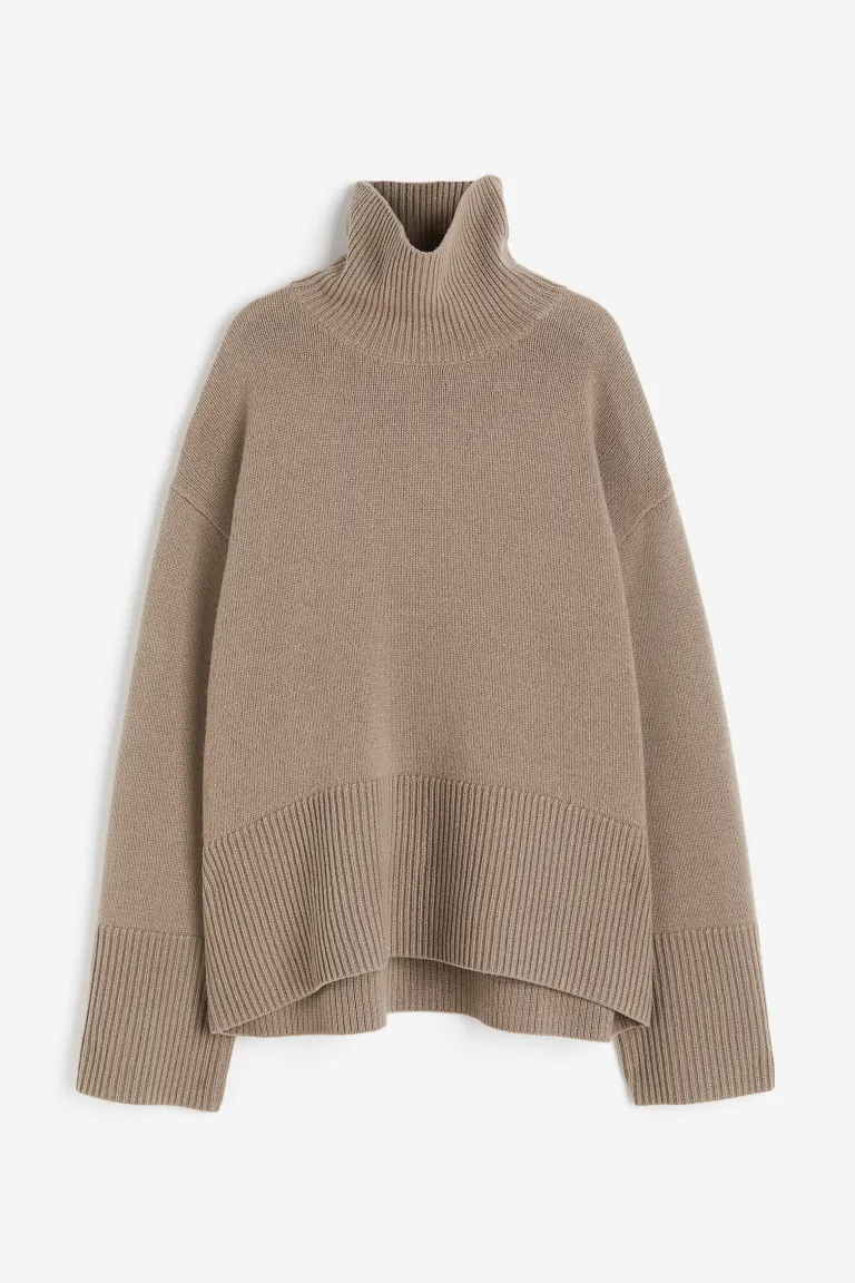 H&M + Cashmere-Blend Polo-Neck Jumper