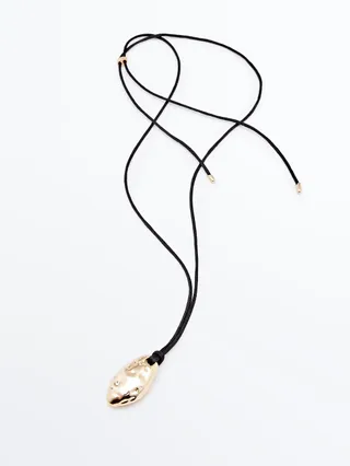 Massimo Dutti + Cord Necklace With Rhinestone Detail