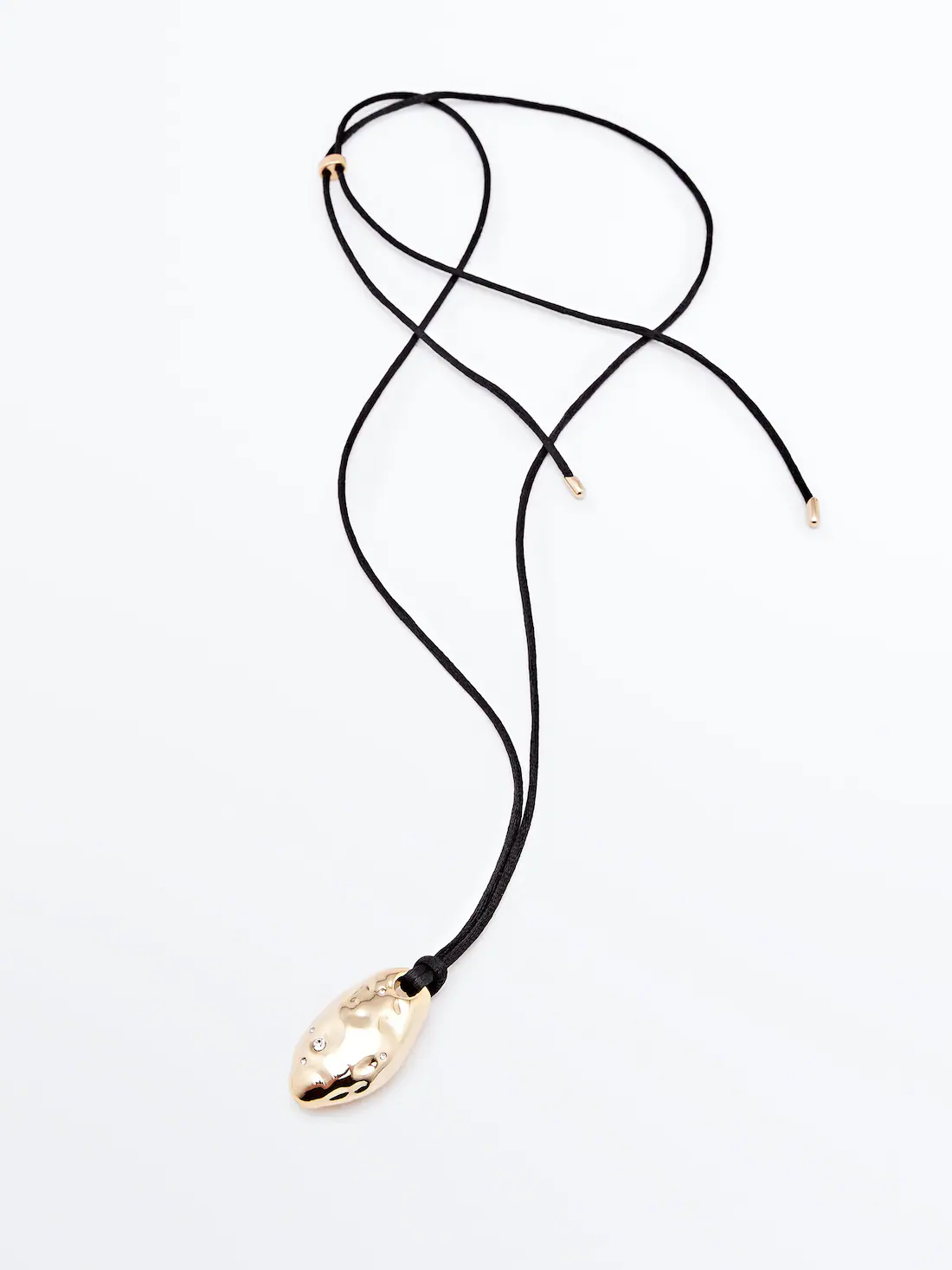 Massimo Dutti + Cord Necklace With Rhinestone Hiss