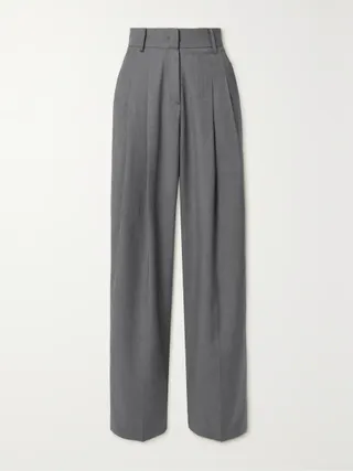 The Frankie Shop + Gelso Pleated Straight-Leg Trousers