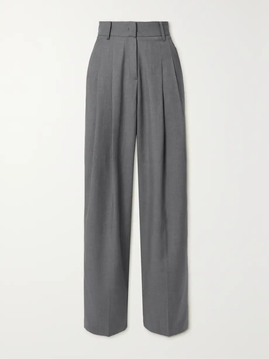 The Frankie Store + Gelso Pleated Straight-Leg Trousers