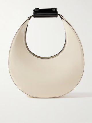 Staud + Moon Mini Glossed-Leather Shoulder Bag