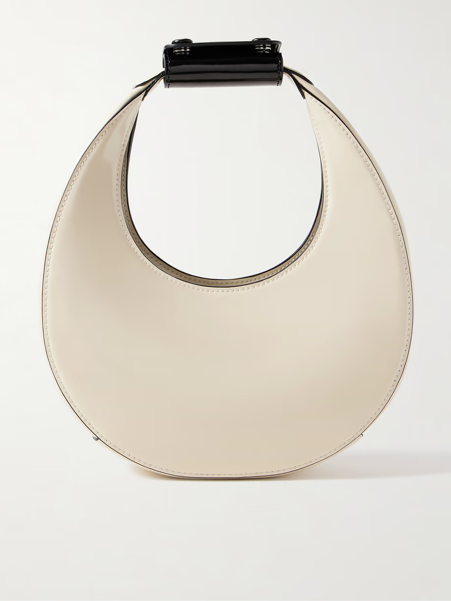 Staud + Moon Mini Glossed-Leather Shoulder Procure