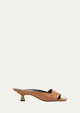 Mercedes Castillo + Phoebe Leather Kitten-Heel Slide Sandals