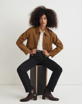 Madewell + Cropped Utilitarian Jacket in (Re)generative Chino