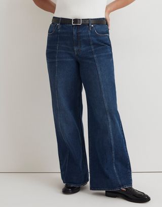Madewell + Superwide-Leg Jeans in Carrington Wash: Twisted-Seam Edition