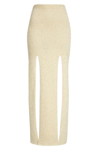 Proenza Schouler + Sequin Double Slit Knit Skirt