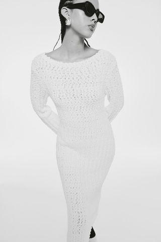 H&M + Bouclé-Knit Bodycon Dress