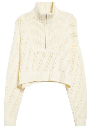 Staud + Hampton Half-Zip Cotton Blend Sweater