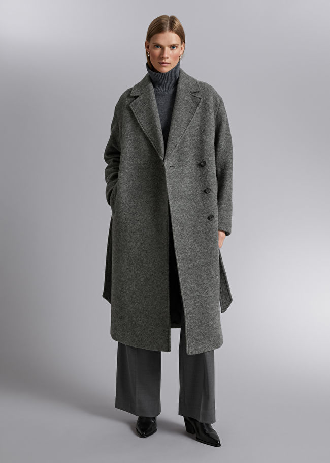 & Other Tales + Voluminous Belted Wool Coat