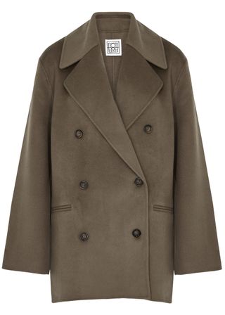 Totême + Double-Breasted Wool Peacoat