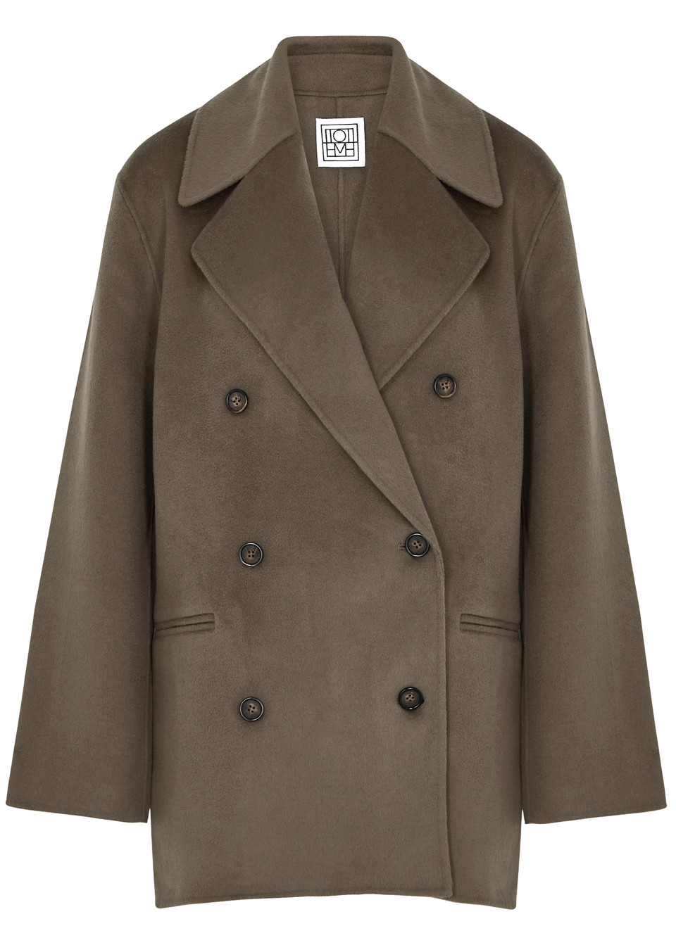 Totême + Double-Breasted Wool Peacoat