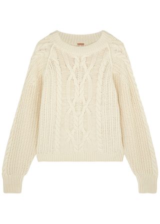Free People + Frankie Cable-Knit Cotton Jumper