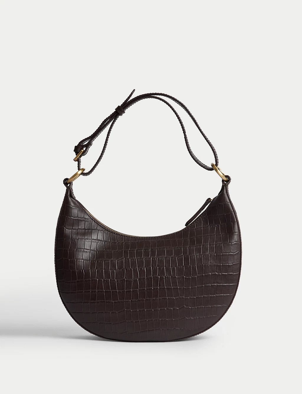 M&S Sequence + Leather-based mostly Croc Attain Shoulder Glean