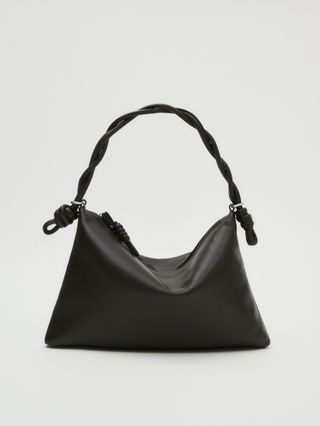 Massimo Dutti + Mini Nappa Leather Shoulder Bag with Plaited Strap