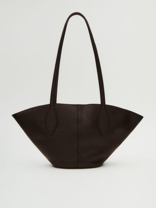 Massimo Dutti + Nappa Leather Mini Tote Bag with Long Strap