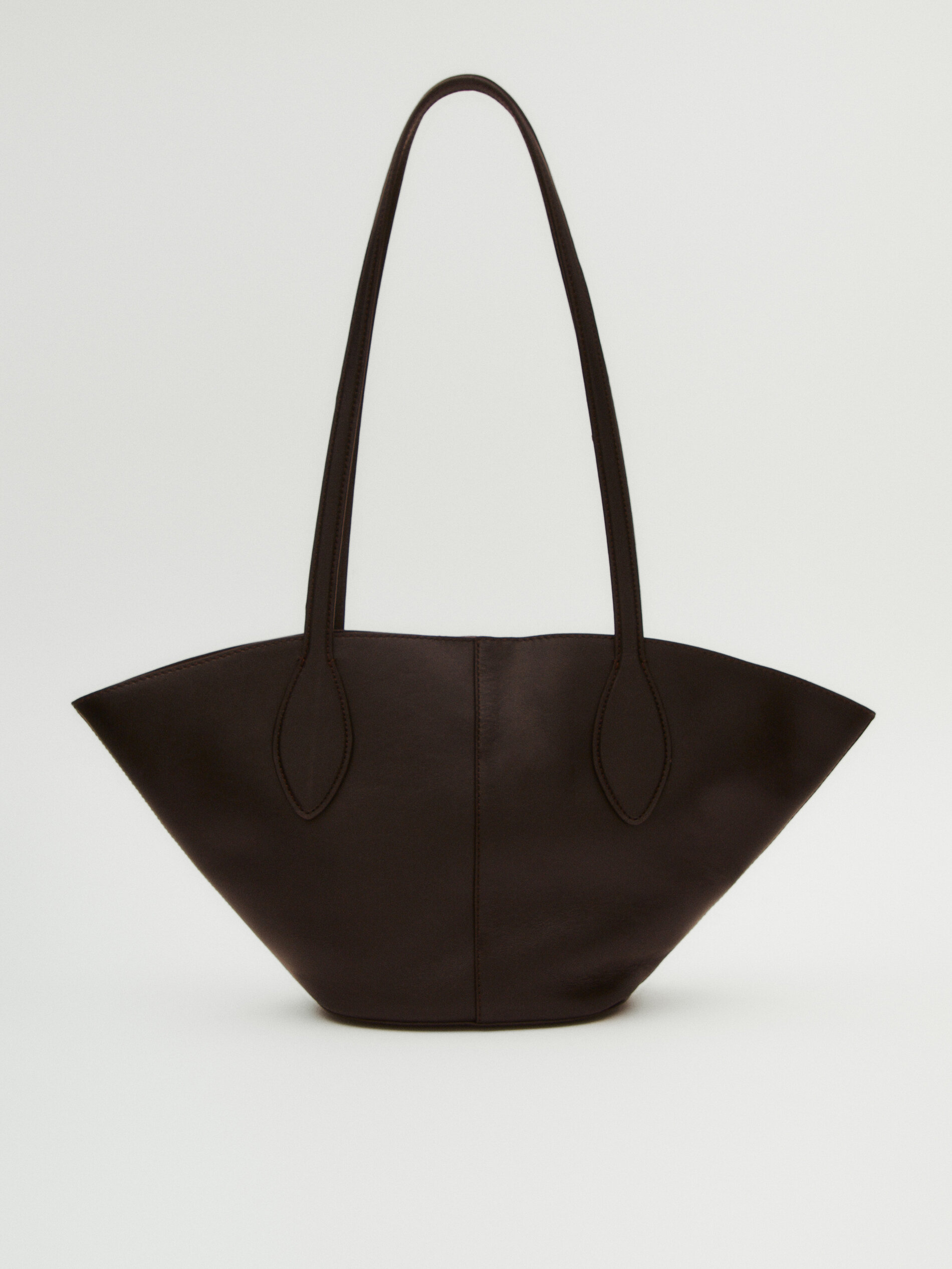Massimo Dutti + Nappa Leather-based mostly Mini Tote Glean with Long Strap