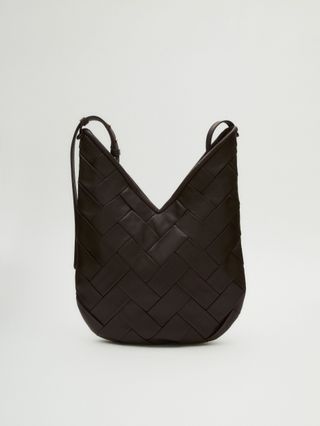 Massimo Dutti + Woven Nappa Leather V-Shaped Crossbody Bag