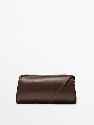 Massimo Dutti + Plain Leather Cylindrical Crossbody bag