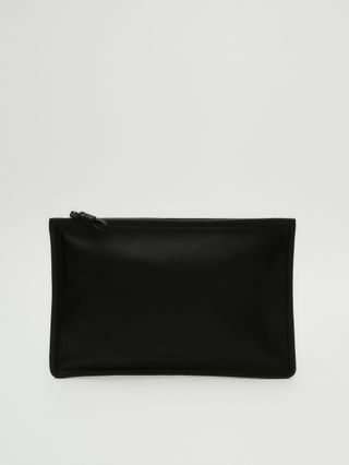 Massimo Dutti + Nappa Leather Clutch with Knot Detail