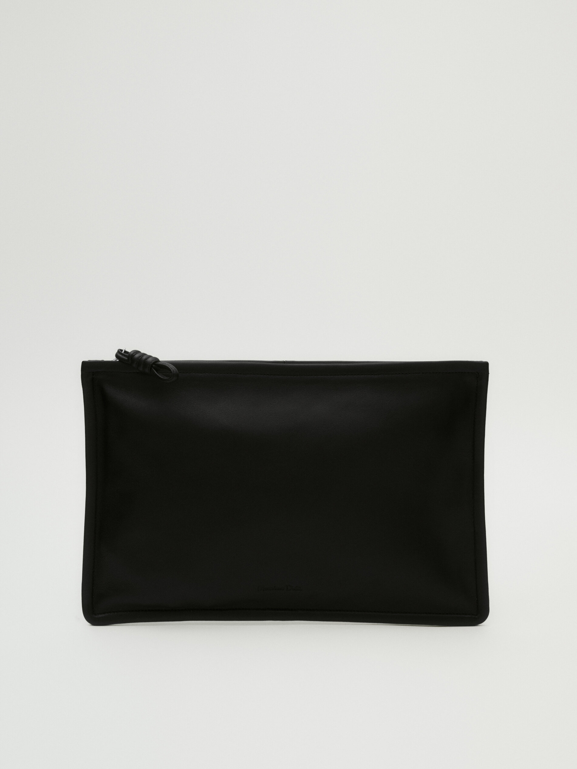 Massimo Dutti + Nappa Leather-based mostly Clutch with Knot Detail