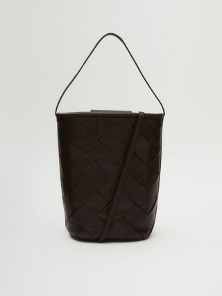 Massimo Dutti + Woven Nappa Leather Bucker Bag