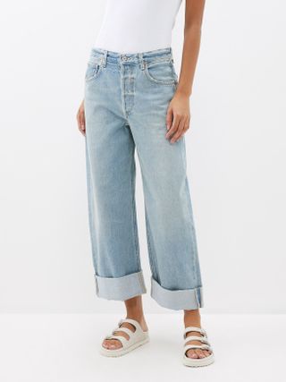 Citizens of Humanity + Ayla High-Rise Cuffed Organic-Cotton Jeans