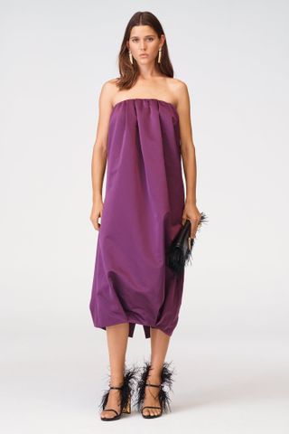 Zara + Strapless Taffeta Dress