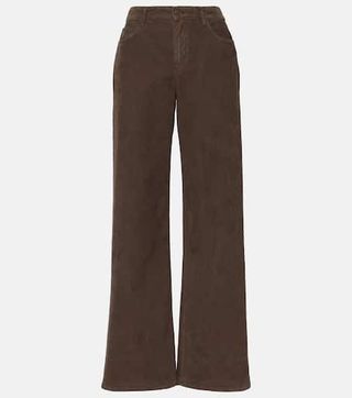 The Row + Eglitta Corduroy Wide-Leg Pants in Brown
